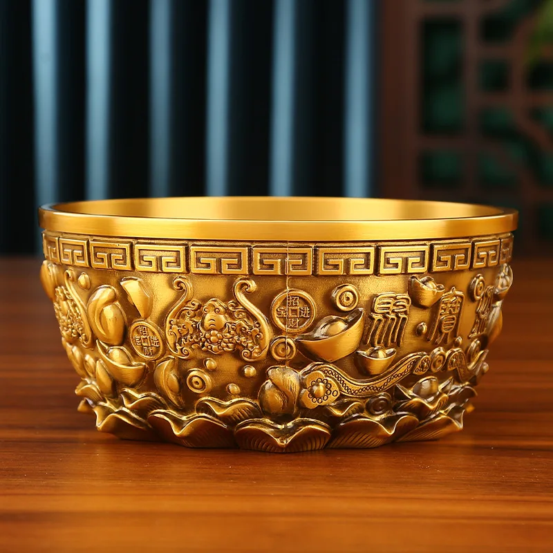 Чистая латунь Bafanglai Cornucopia Wufu Ruyi Yuanbao украшение для дома и офиса