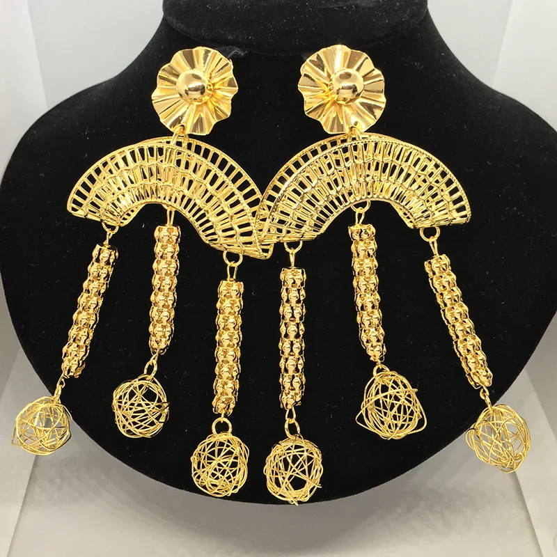 Длинные висячие серьги в богемном стиле бусины африканском медные свадебные и