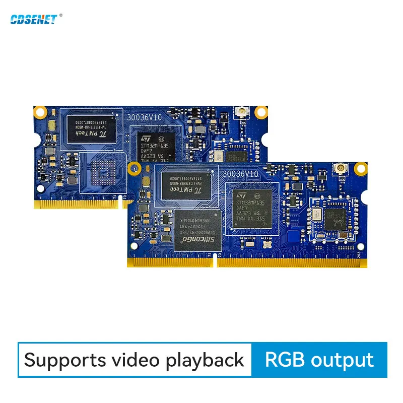 Фото Плата CDSENET ECK10-135 на базе ARM Cortex-A7 1ГГц STM32MP135, 256/512МБ, Linux, Wi-Fi, BLE4.2, воспроизведение видео, RJ45, USB №3