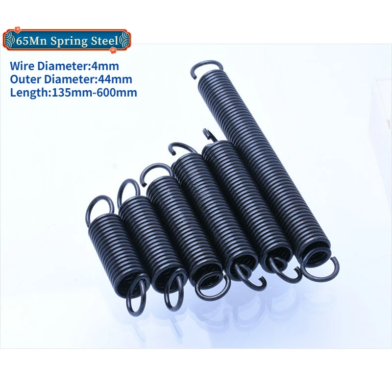 

65Mn Spring Steel Open Hook Tension Spring Pullback Spring Coil Extension Spring Draught Spring Wire Diameter 4mm OD 44mm