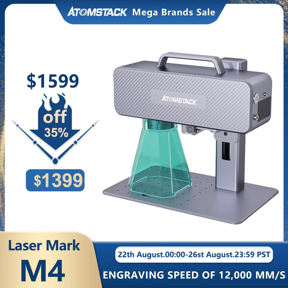 ATOMSTACK Fiber Laser Marking Machine M4 High-Precision Metal Nameplate Engraver Wifi Portable Engraving Industrial Desktop