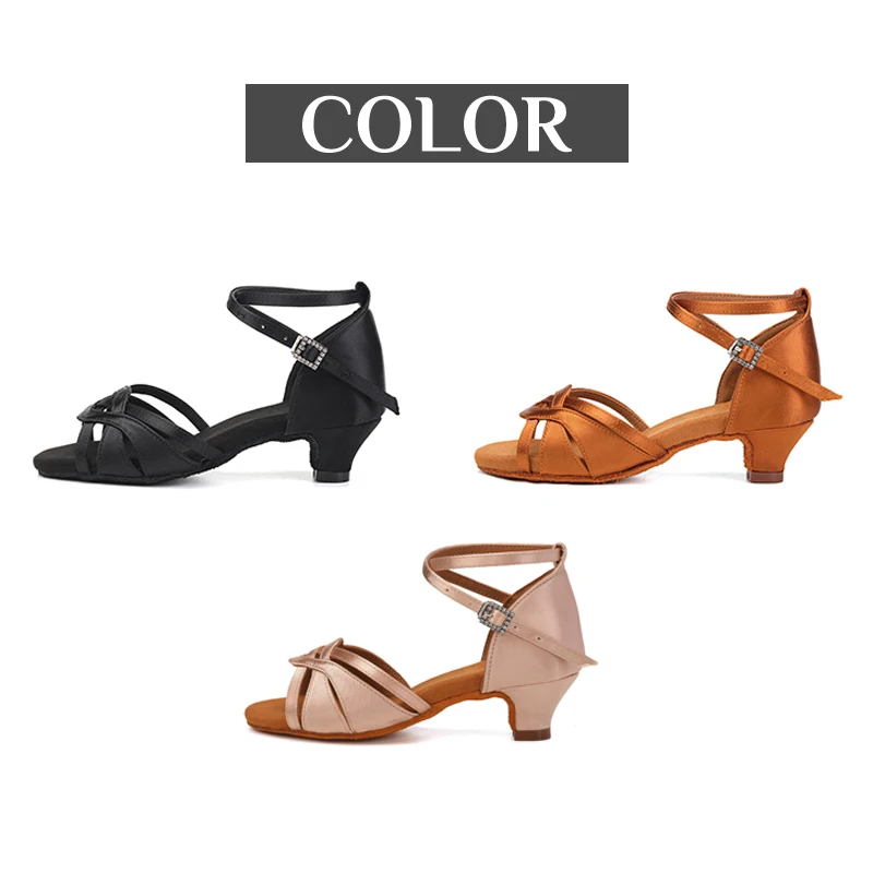 DKZSYIM Latin Dance Shoes Women Middle heel Dance Shoes Ladies Tango Dance Shoes Girls Salsa Ballroom Shoes 4cm Dropshipping