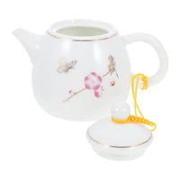 hotel hot tea server chinese style tea maker decorative ceramic teapot white