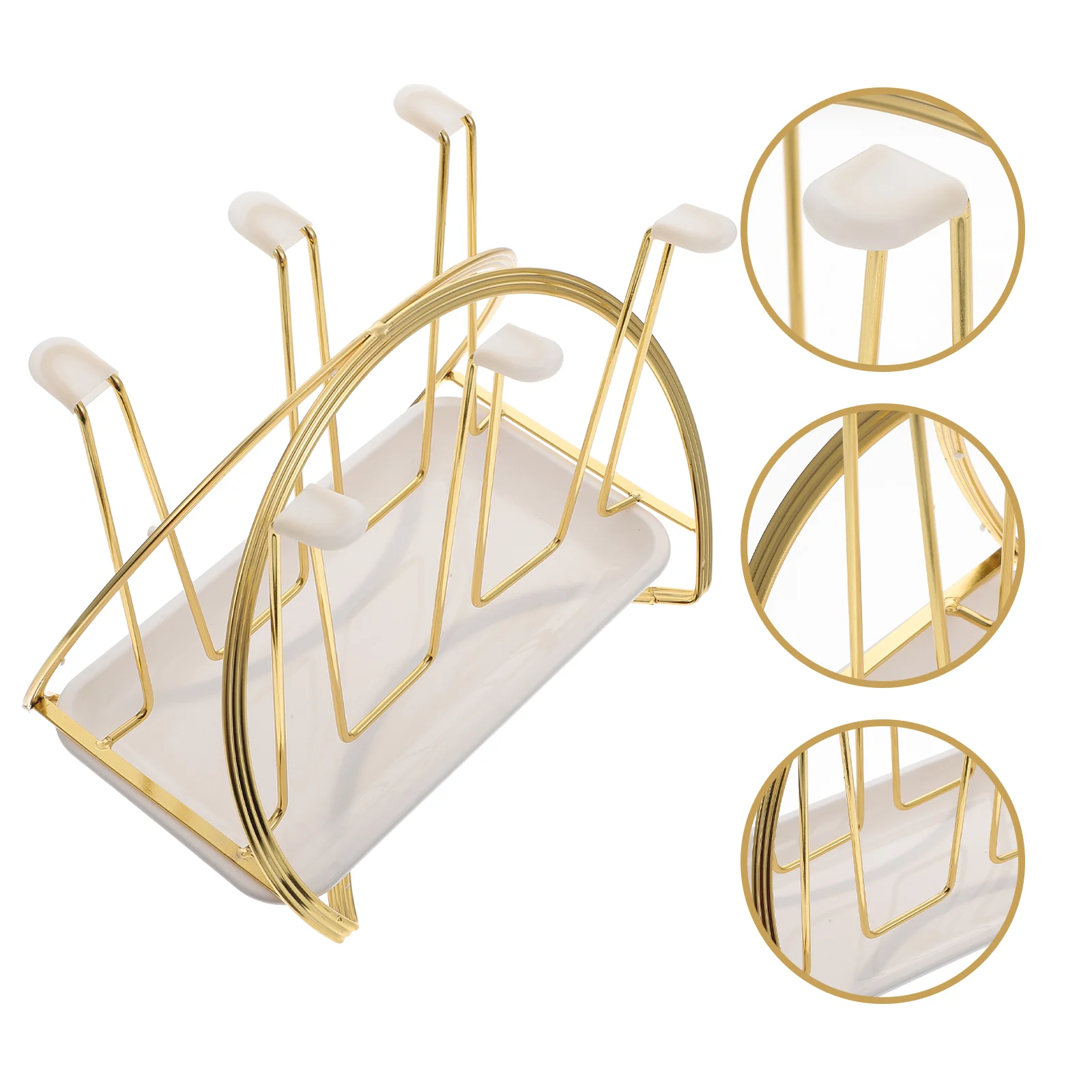 

Bottle Drying Rack Metal 6 Cup Drainer Stand Rack Mug Holder Non- Bottle Drying Holder Organizer for Glasses Coffee Mug