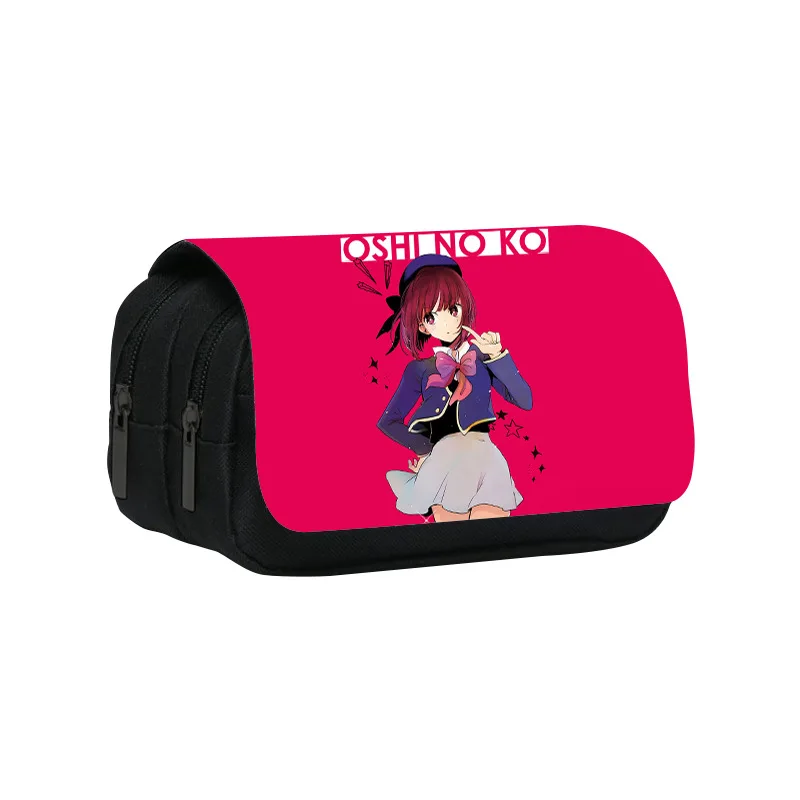 Anime Oshi No Ko Bilayer Big Pencil Cases Bag Hoshino Ai Rubii Akuamarin Cartoon Student School Stationary Pen Makeup Bags Gifts images - 6