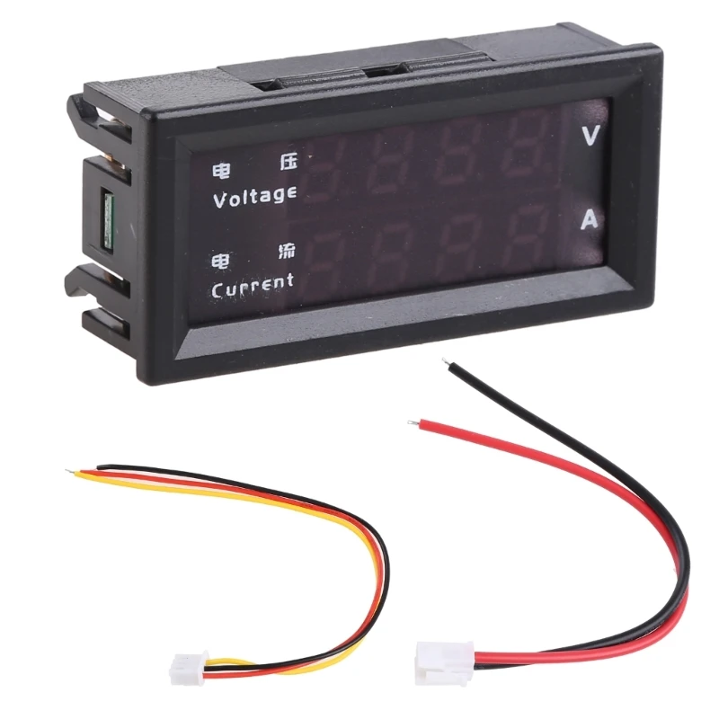 

Digital Voltmeter Ammeter for Dc 100V 200V 10A Amp Voltage Current Meter Tester Blue & Red Dual LED Display Panel for Ho