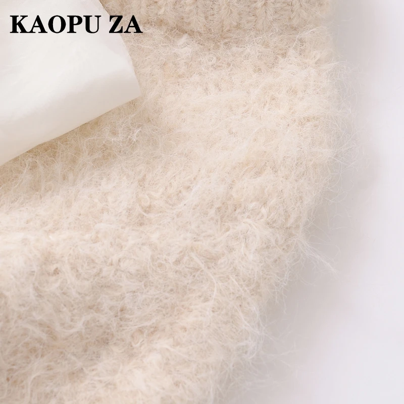 KAOPU ZA 2024 осенняя новая женская куртка-свитер в консервативном стиле с круглым