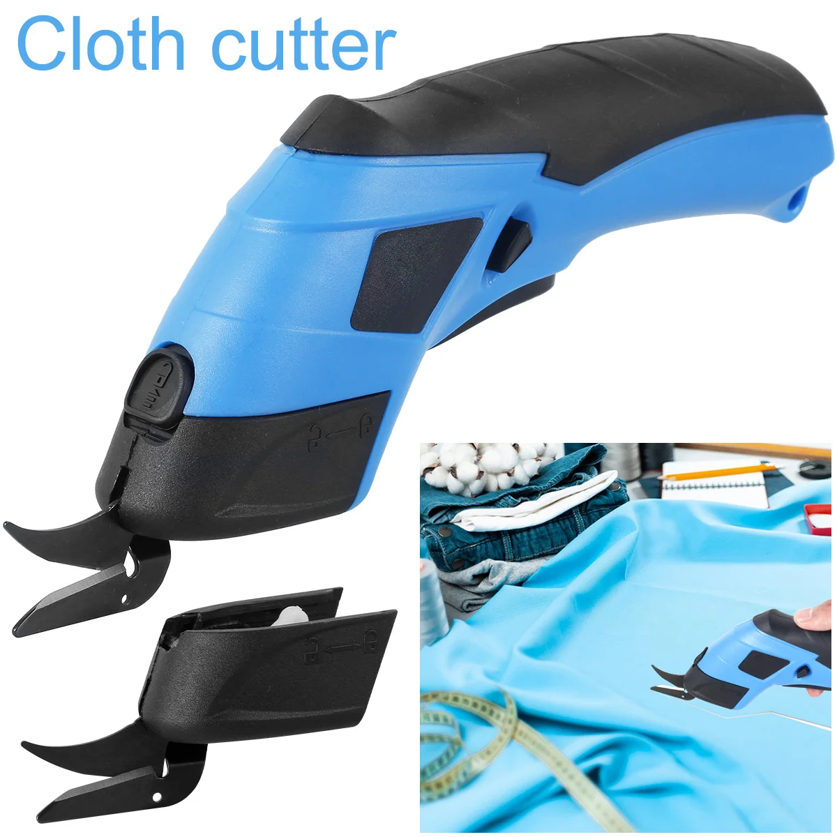 

Cordless Electric Scissors with 2 Blades 3.6V 10000RPM Electric Mini Cutter USB Rechargeable Power Hand Shears Cutter Portable