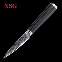 xsg damascus fruit knife japanese kitchen petty knife 67 layers vg10 damascus steel core 3 5 inch blade mercata g10 handle