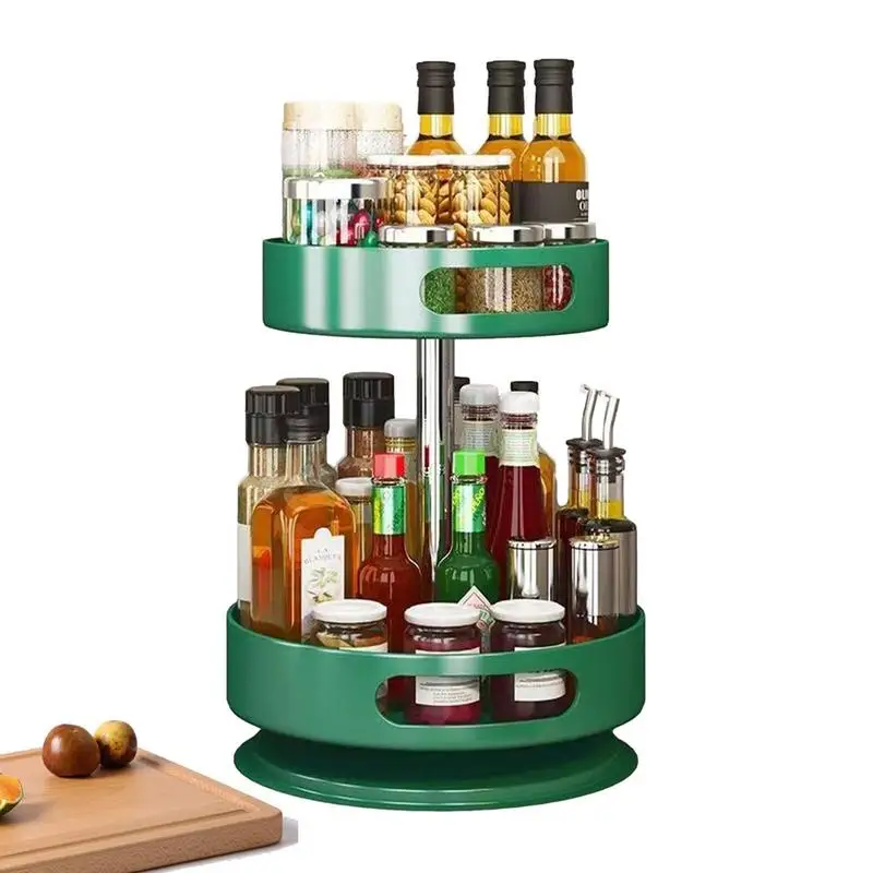 

Spinning Spice Rack Stainless Steel Spice Organizer With 360 Swivel Bottom Easy Installation Space Saving Storage Supplies For