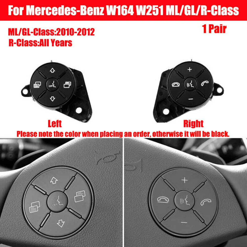

Комплект кнопок износа внутреннего рулевого колеса, 2 шт., для Mercedes W164 ML GL 2010-2012 W251 R Class, все модели для автомобилей с левым приводом