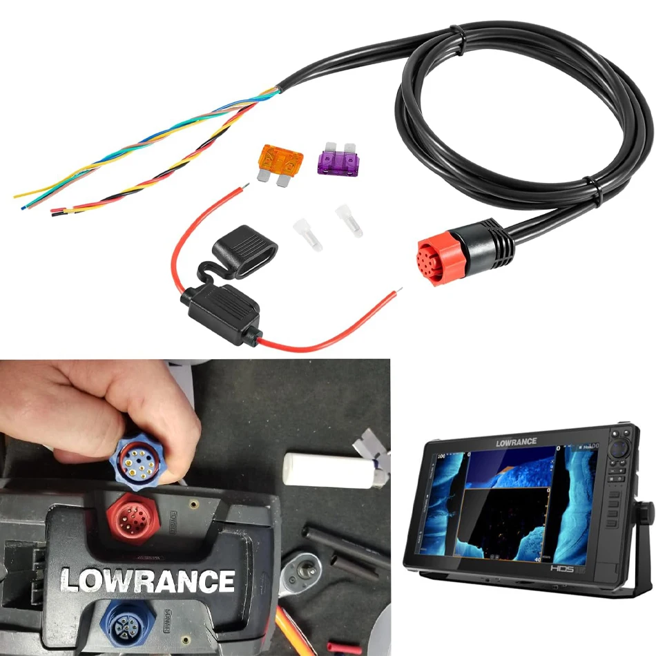 Фото MX 000-0127-49 PC-30-RS422 сменный кабель питания для серии Lowrance Hds Elite Hook 4 Chirp, красный, двойной фоторазъем для связи №1