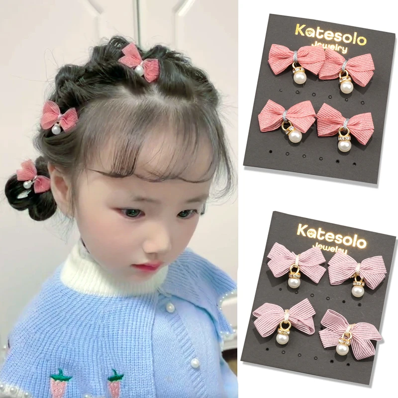 

Luxury 4Pcs/Set Girl Children Bow Simulated Pearl Hair Clip Hair Accessories Pins Lovely Barrette Stick For Party Birthday