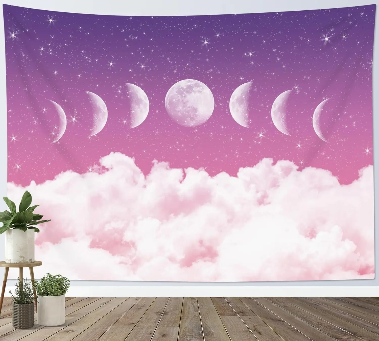 Розовый гобелен с облаком 100% полиэстер