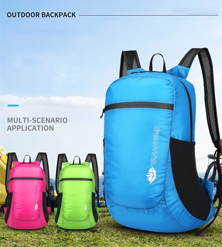 Lightweight Sports Bag Summer New Dazzling Color Folding Bag Large Capacity Shoulder Bag Outdoor Travel Backpack Backpack 