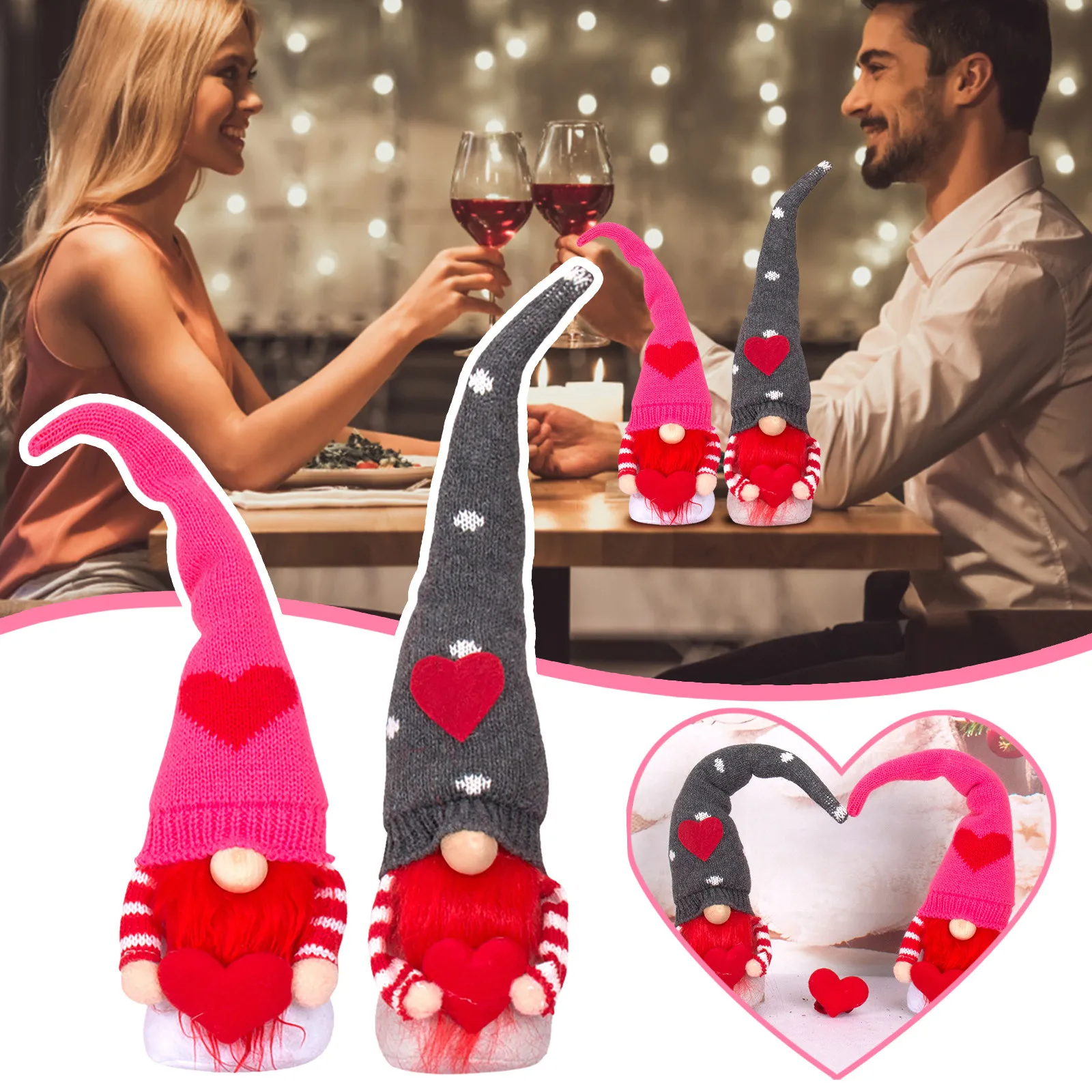 

Милая кукла для интерьера, украшение для дома, набивные плюшевые гномы на День святого Валентина, парные гномы, украшения, гномы, плюшевая игрушка