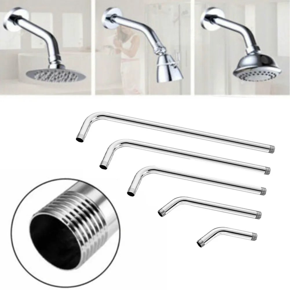 

Stainless Steel Shower Head Extension Arm Straight Angled Extra Hose Pipe Shower 15/21/23/29cm Bathroom Fixture