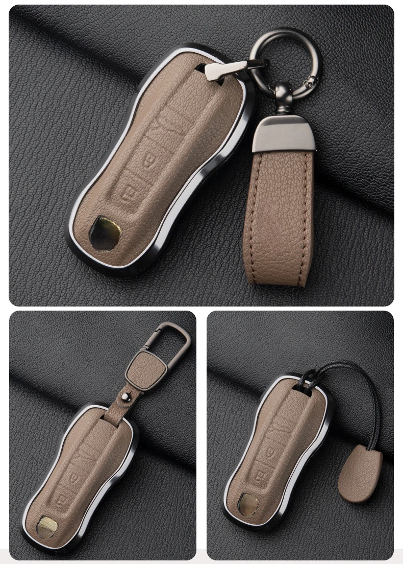 Подходит для Porsche Taycan Panamera Macan cayan 718 911 цинковый сплав + козья кожа автомобильный