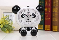 1 piece panda night light alarm clock mute lovely children talking cartoon student bedroom bedside clock student clock
