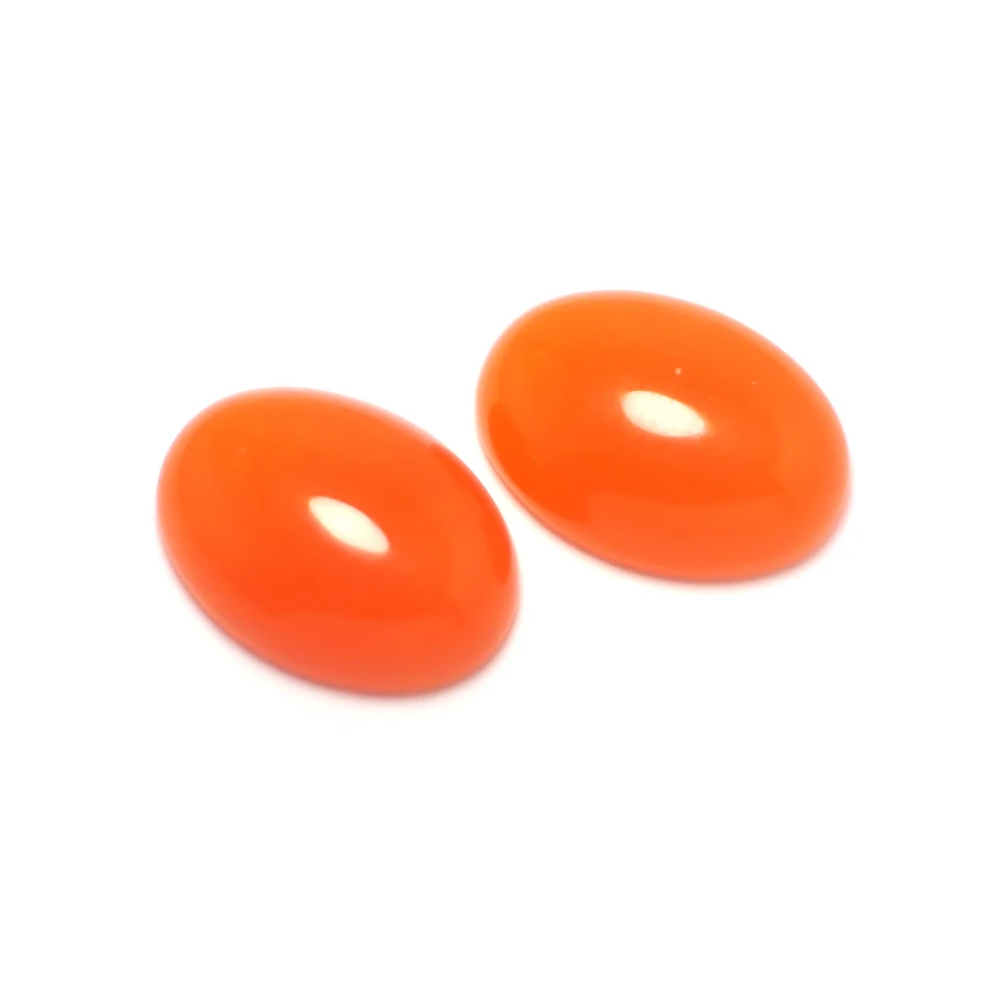 

6pcs Orange Oval Cabochon Natural Stone Charms,Polished Flat Back Stone,Pendants For Earring Jewelry Necklace Making 18x13mm