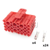 1 set 28 ways car composite socket auto cable harness plug with terminal red automobile electrical connector