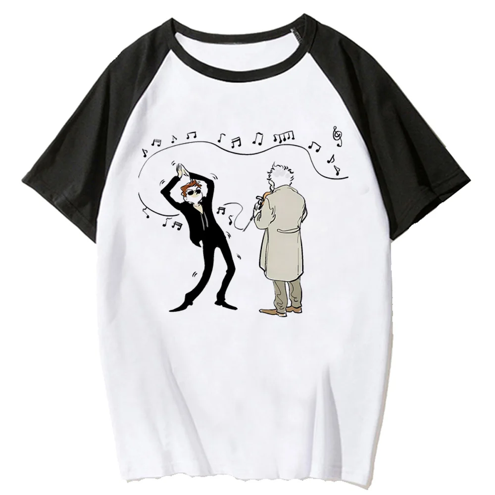 Женские футболки Good Omens топ в стиле Харадзюку женская уличная одежда с комиксами