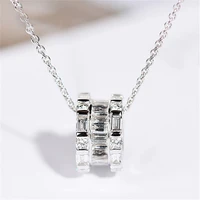 luxury brand 925 sterling silver wedding pendant for women 3 carats aaa cubic zirconia necklace pendant fine jewelry females