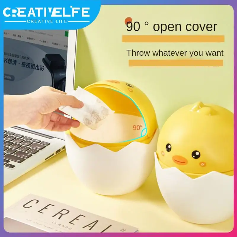 

Flip Open Cartoon Chicken Trash Can Safe And Odorless Sturdy And Durable Miscellaneous Bin Multifunctional Plastic Storage Bin