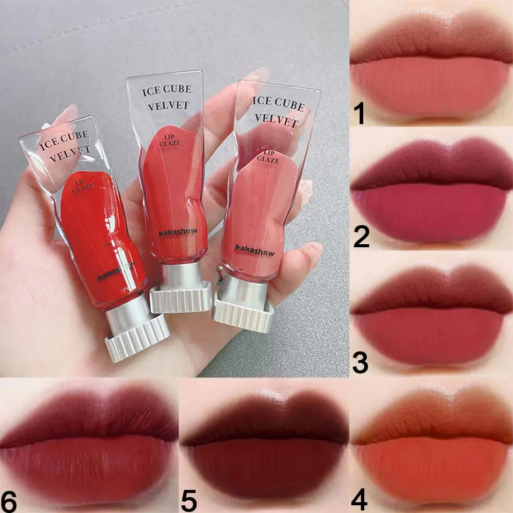 6 цветов модный матовый блеск для губ бархатная Сексуальная Красная жидкая