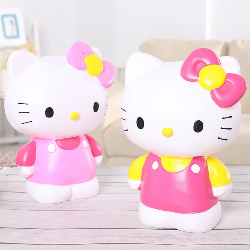 

New Kawaii Sanrio Hello Kitty Piggy Banks Cartoon Creative Oversized Drop Resistant Deposit Coin Boxes Girls Home Decor Ornament