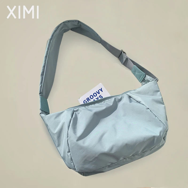 

New Nylon Zipper Women Bag Small Shoulder Bag Korean Style Hobos Bag Middle Zipper Youth Crossbody Bag Whole Sale Large capacity