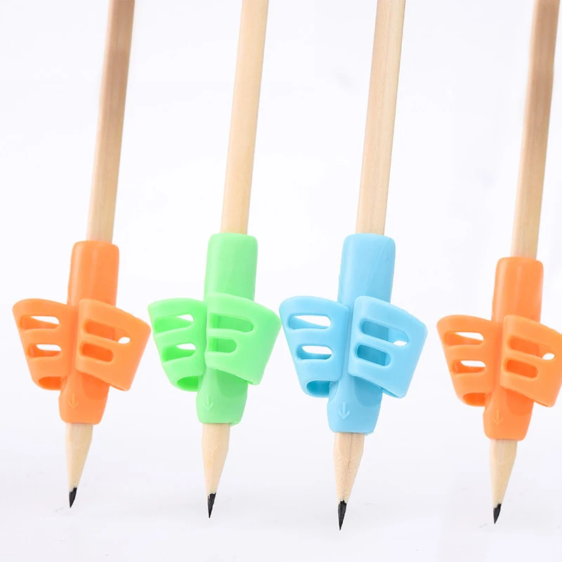 

4pcs Silicone Pencil Holder Two Fingers Children Writing Posture Correction Training Tool Pens Holding School Office Supplies