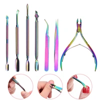 stainless steel dead skin scissors nail clipperspushertweezer metal dead skin callus remover nail foot care tool