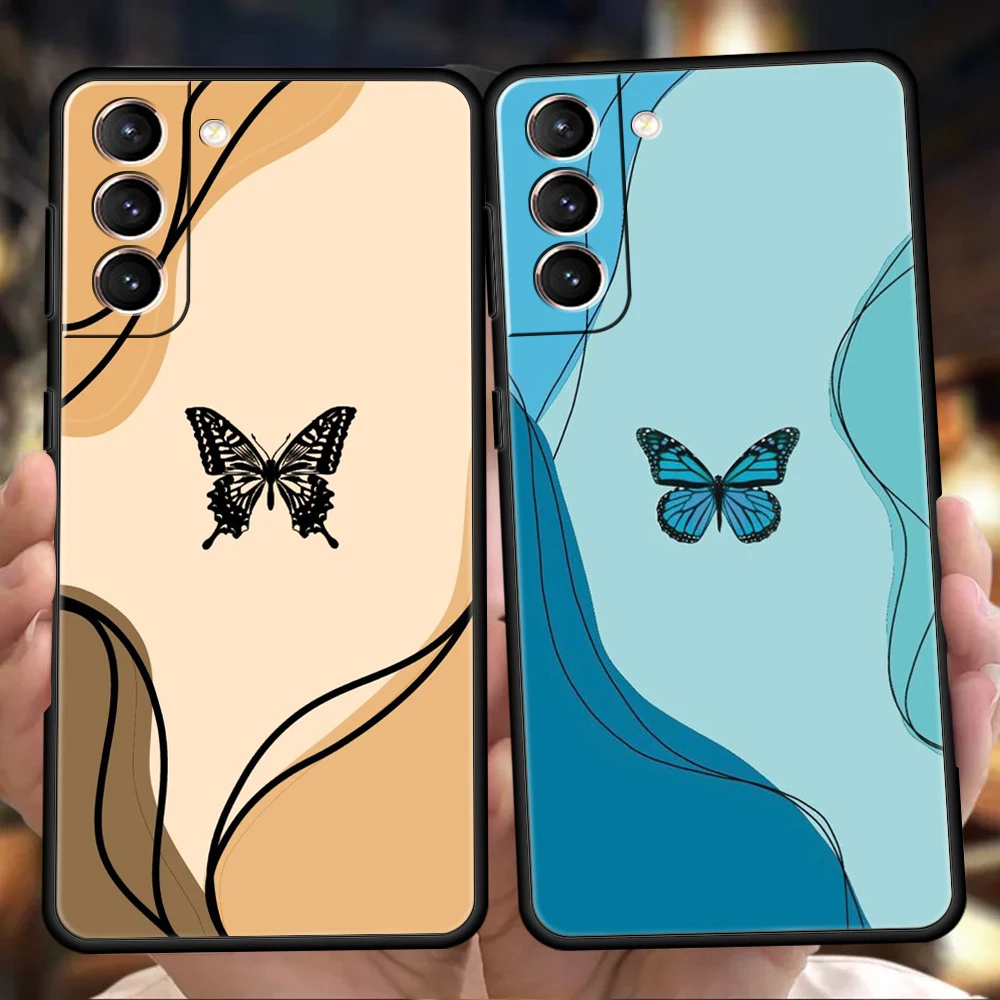 

BANDAI Butterfly Phone Case For Samsung Galaxy S22 S20 S21 FE Note 20 10 Ultra S10 S10E S9 S8 M21 M22 M31 M32 Plus 5G Cover Bag