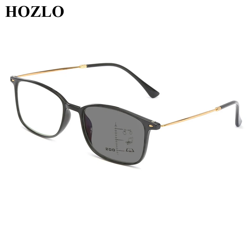 

Rivets TR90 Photochromic Progressive Reading Sunglasses for Women Men Ultralight Hyperopia Glasses Travel Driving Eyeglasses
