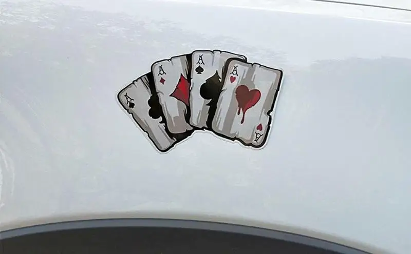 

Автомобильная наклейка Ace Card, наклейка, Автомобильный кузов, Стайлинг, светоотражающая ПВХ наклейка для покерной карты, наклейка, автомобильный внешний декор, аксессуары