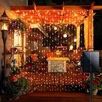 outdoor solar string lights solar powered fairy curtain lights with 8 modes waterproof decoration for garden christmas yard tree