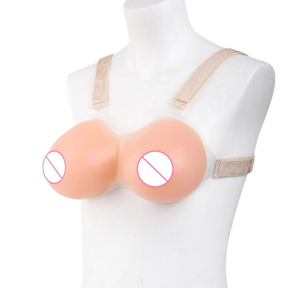 Silicone Breast Concave Bottom Chest Lift Cloth Shoulder Strap Concave Bottom Round Type Fake Mother Fake Breast Fake Breast
