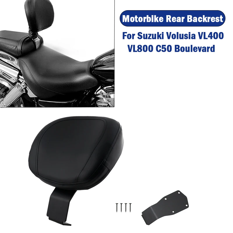 

Motorcycle Driver Rear Backrest Cushion Pad For Suzuki Volusia VL400 VL800 Boulevard VL800 C50 Motor Driver Rider Sissy Bar Seat