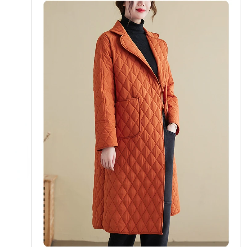 Winter Women's Cold Coat Parkas Mid Length Padded Jacket Retro Lingge Cotton Clothes Loose Cheap Wholesale Warmth Free Shipping