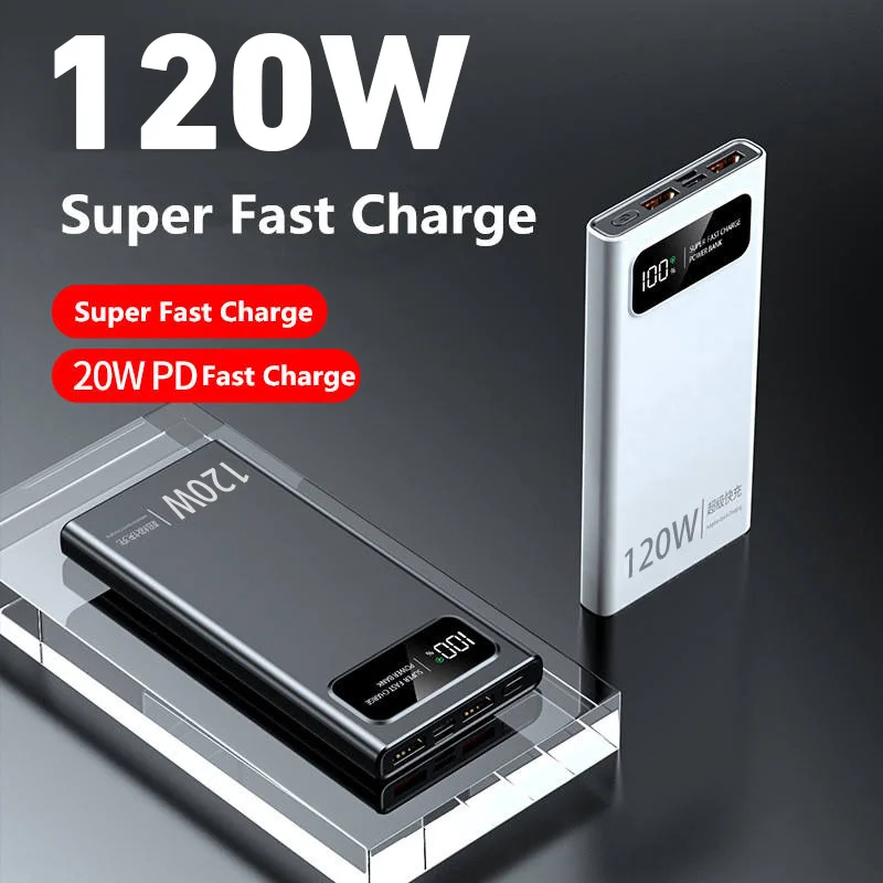 Xiaomi 120W 200000 mAh Power Bank Супер быстрая зарядка аккумулятора PowerBank с цифровым дисплеем