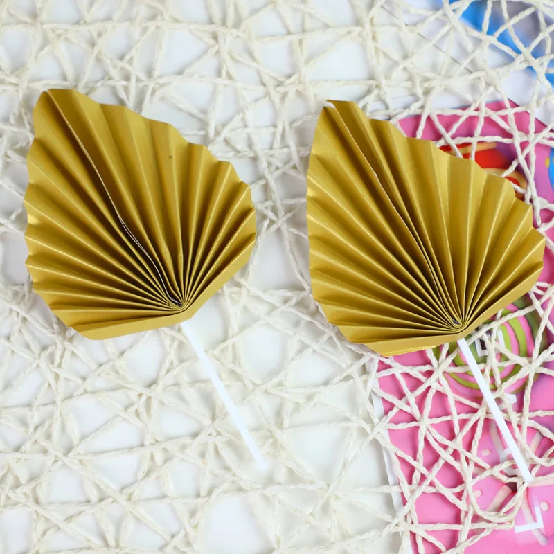 Palm Leaf Cake Topper Happy Birthday Decoration Palm Spear Cake Decoration Wedding Baking Dessert Table Party Favors