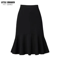 summer ladys chiffon a line skirt 2022 new high waist slimple waist print decoration black office lady skirt harajuku clothes
