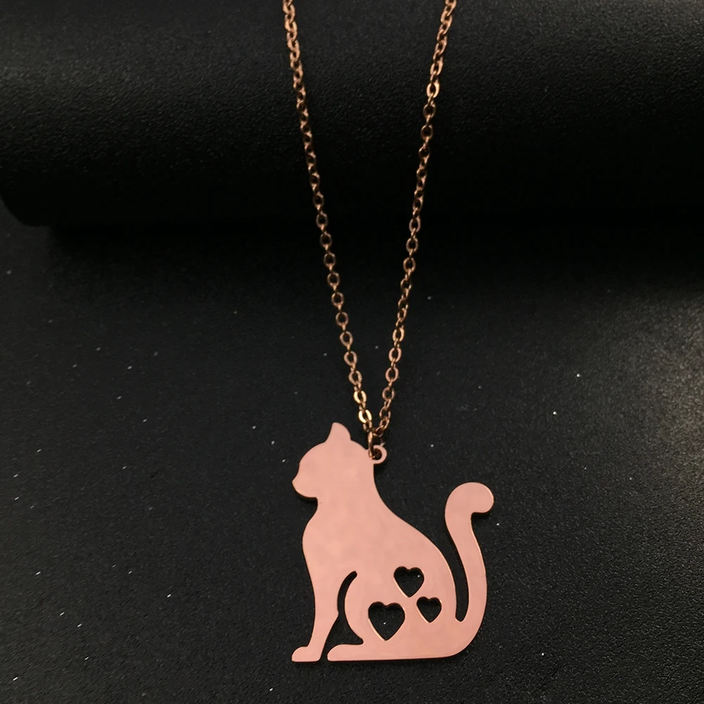 Ожерелье для домашних животных кошки на заказ милые животные полые сердца