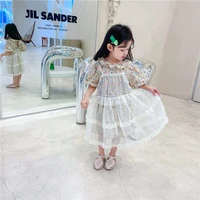 girls mori floral dress 2021 summer new baby korean princess dress super fairy mesh dress two piece set