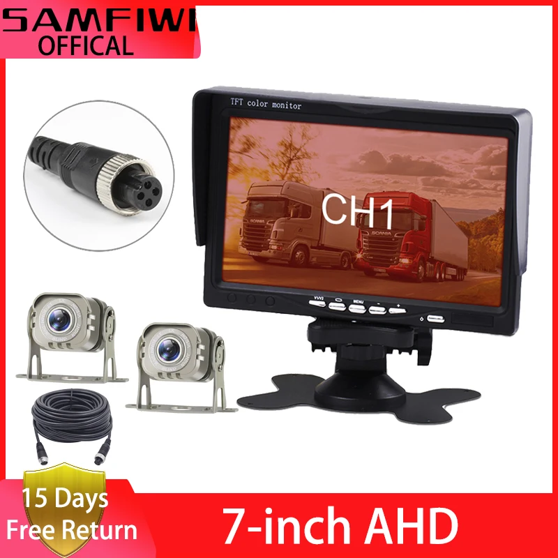 7inch Truck AHD Car camera +Monitor High Definition Night Vision Backup Camera Vehicle Reverse Rear View Backup Camera