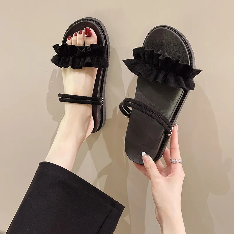 

House Slippers Platform Beach Shoes Luxury Slides Med Slipers Women Sabot Designer Flat Summer 2022 Rome Fashion PU Scandals