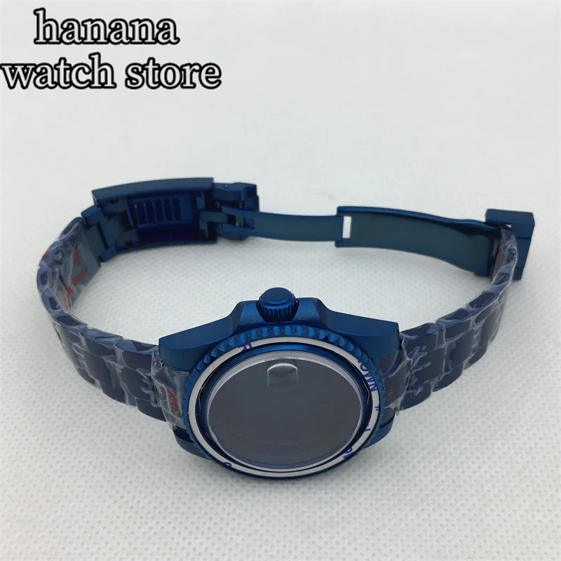 Браслет BLIGER чехол 40 мм 120 дюйма с синим покрытием для NH35 NH36 NH34 ETA2824 PT5000 Miyota9015
