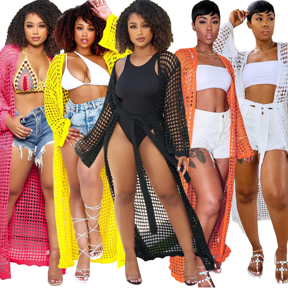 

Sexy Mesh Cardigan Coat Women's Summer Wispy Straps Tops 2022 New Female Casual Beach Vacation Outwaer