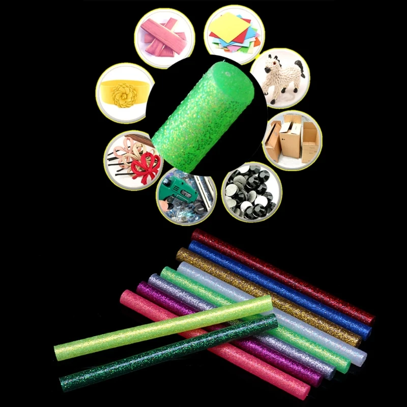 

5x Glitter Hot Melt Sticks For Electric Heating Tool DIY Art Craft 100x7mm